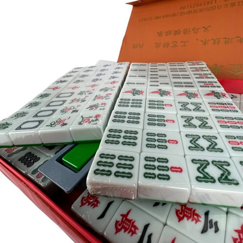 Jogo Mahjong Chinês Tradicional 144 Peças